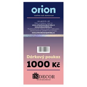 Dárkový poukaz Orion/Indecor 1 000 Kč