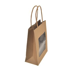 Darčeková taška s priehľadom NATURE 14x7x18 cm 