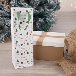 Darčeková taška Šťastné a veselé 12x8, 5x36 cm