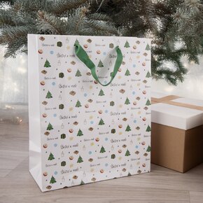 Darčeková taška Šťastné a veselé 26x12x32 cm