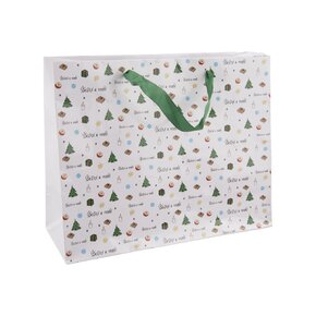 Darčeková taška Šťastné a veselé 32x12x26 cm