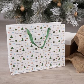 Darčeková taška Šťastné a veselé 32x12x26 cm