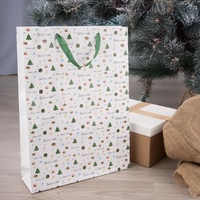 Darčeková taška Šťastné a veselé 32,5x10x45,5 cm