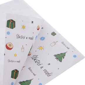 Vianočný baliaci papier Šťastné a veselé 100x70 cm 2 ks