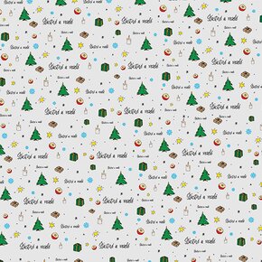 Vianočný baliaci papier Šťastné a veselé 500x70 cm