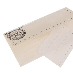 Papierová obálka kompas s vloženou kartičkou