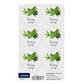 Samolepky na fľaše Mátový sirup