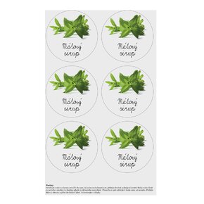 Samolepky na fľaše Mátový sirup