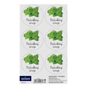 Samolepky na fľaše Meduňkový sirup