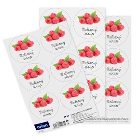 Samolepky na fľaše Malinový sirup