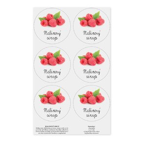 Samolepky na fľaše Malinový sirup