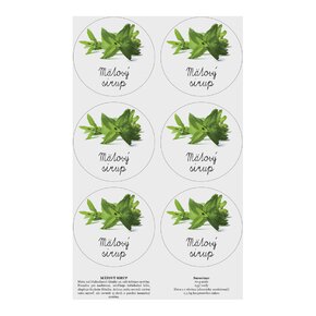 Samolepky na fľaše Mátový sirup