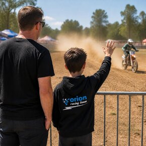Mikina detská s kapucňou Orion RACING veľ. 9-11 rokov